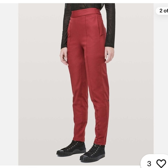 Lululemon Lab Nai Trouser Pants Size 8 Zesty Auburn Red - Picture 2 of 4